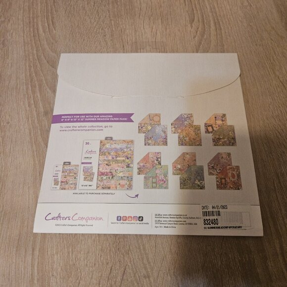 Crafters Companion Linen Cardstock Paper 8x8 " 250 Gsm Summer Meadow - Picture 2 of 4